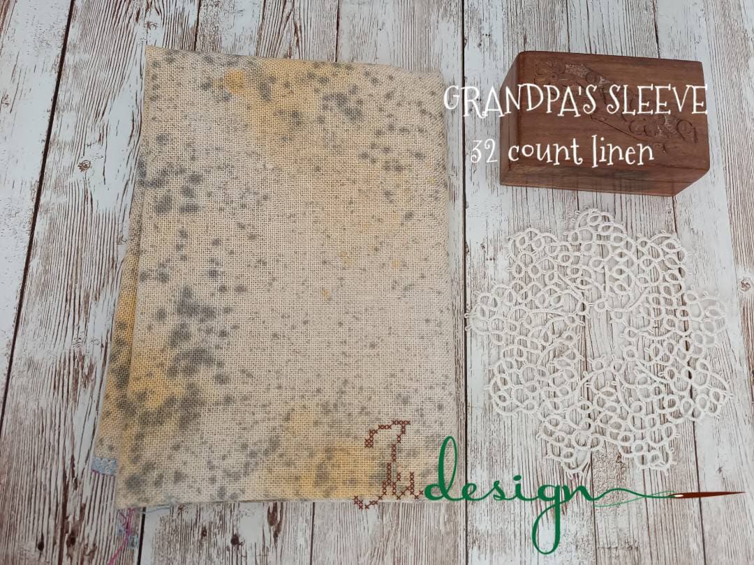 32 Count GRANDPA'S SLEEVE Hand Dyed Linen for Cross Stitch