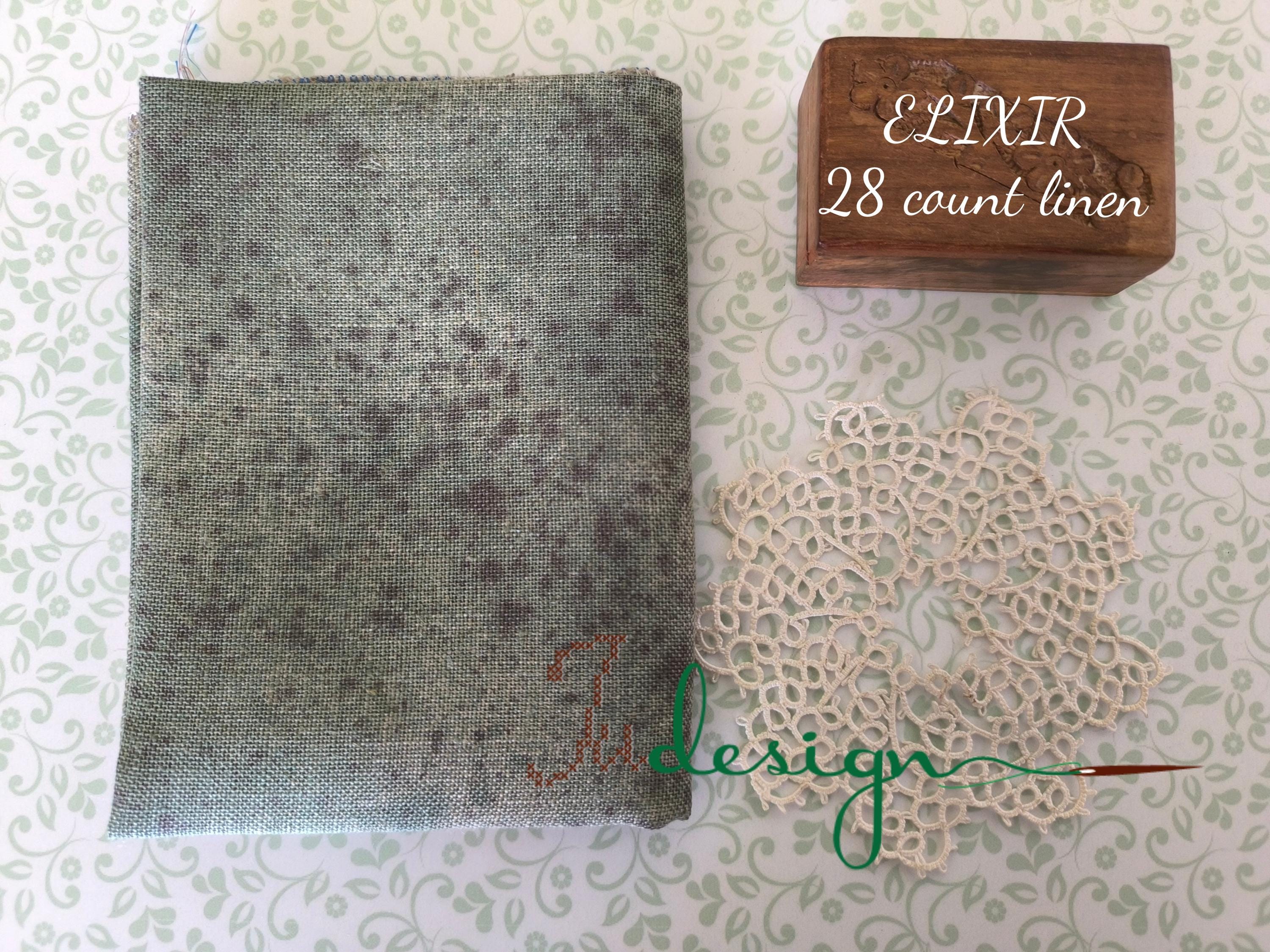 28 count ELIXIR hand dyed linen for cross stitch, hardanger, blackwork, embroidery works 19x27 inch