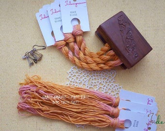 Hand painted matt cotton floss GRAPE ORANGE hand dyed thread for embroidery, cross stitch, punto cruz, point de croix, blackwork