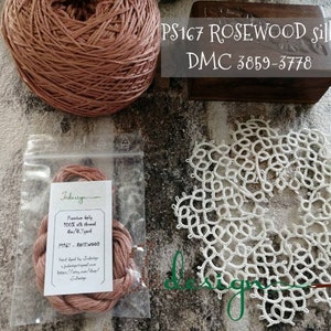 Hand dyed stranded silk premium floss PS167 ROSEWOOD hand dyed thread 8m for embroidery, cross stitch, punto cruz, point de croix