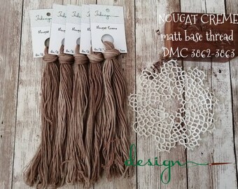 Hand painted matt cotton floss NOUGAT CREME hand dyed thread for embroidery, cross stitch, punto cruz, point de croix, blackwork