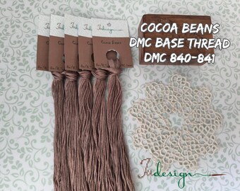 Hand painted cotton floss COCOA BEANS hand dyed thread for embroidery, cross stitch, punto cruz, point de croix, blackwork
