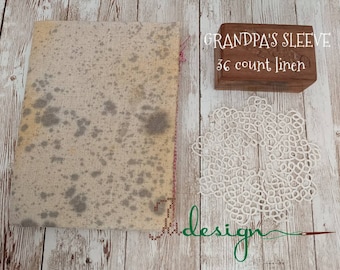 36 unidades de lino teñido a mano con la MANGA DEL ABUELO para punto de cruz, hardanger, blackwork y bordados, 38 x 27 pulgadas