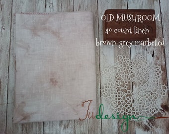 40 count OLD MUSHROOM hand dyed linen for cross stitch, hardanger, blackwork, embroidery works 19x27 inch