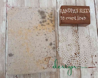 28 count GRANDPA&#39;S SLEEVE hand dyed linen for cross stitch, hardanger, blackwork, embroidery works 19x27 inch