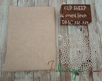 36 count OLD SHEEP hand dyed linen for cross stitch, hardanger, blackwork, embroidery works 19x27 inch