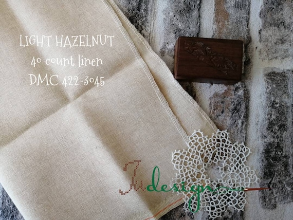 40 Count LIGHT HAZELNUT Hand Dyed Linen for Cross Stitch