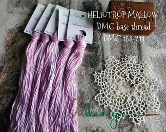 Fio de algodão tingido à mão na cor HELIOTROP MALLOW, ideal para bordado, ponto cruz, ponto cruz e bordado preto.