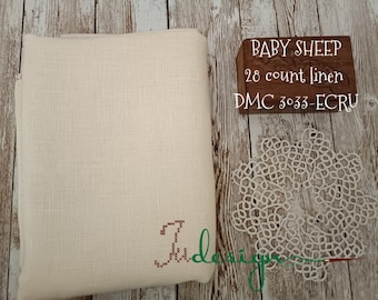 28 count BABY SHEEP hand dyed linen for cross stitch, hardanger, blackwork, embroidery works 19x27 inch