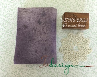 40 count WITCH'S BREW hand dyed linen for cross stitch, hardanger, blackwork, embroidery works 6x9 inch