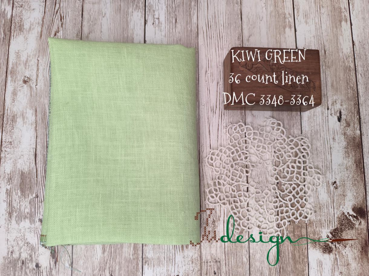 36fädiges handgefärbtes Leinen KIWI GRÜN für Kreuzstich, Hardanger, Blackwork, Stickerei 48,5 x 70 cm