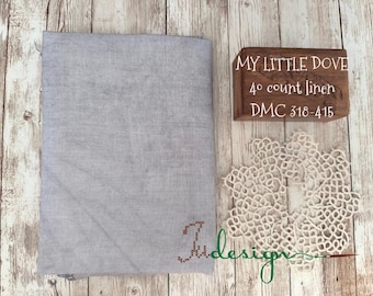 40 count MY LITTLE DOVE hand dyed linen for cross stitch, hardanger, blackwork, embroidery works 19x27 inch
