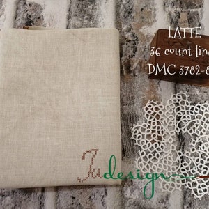 handgefärbtes Leinen handgefärbtes Leinen LATTE für Kreuzstich, Hardanger, Blackwork, Stickerei 100x70 cm