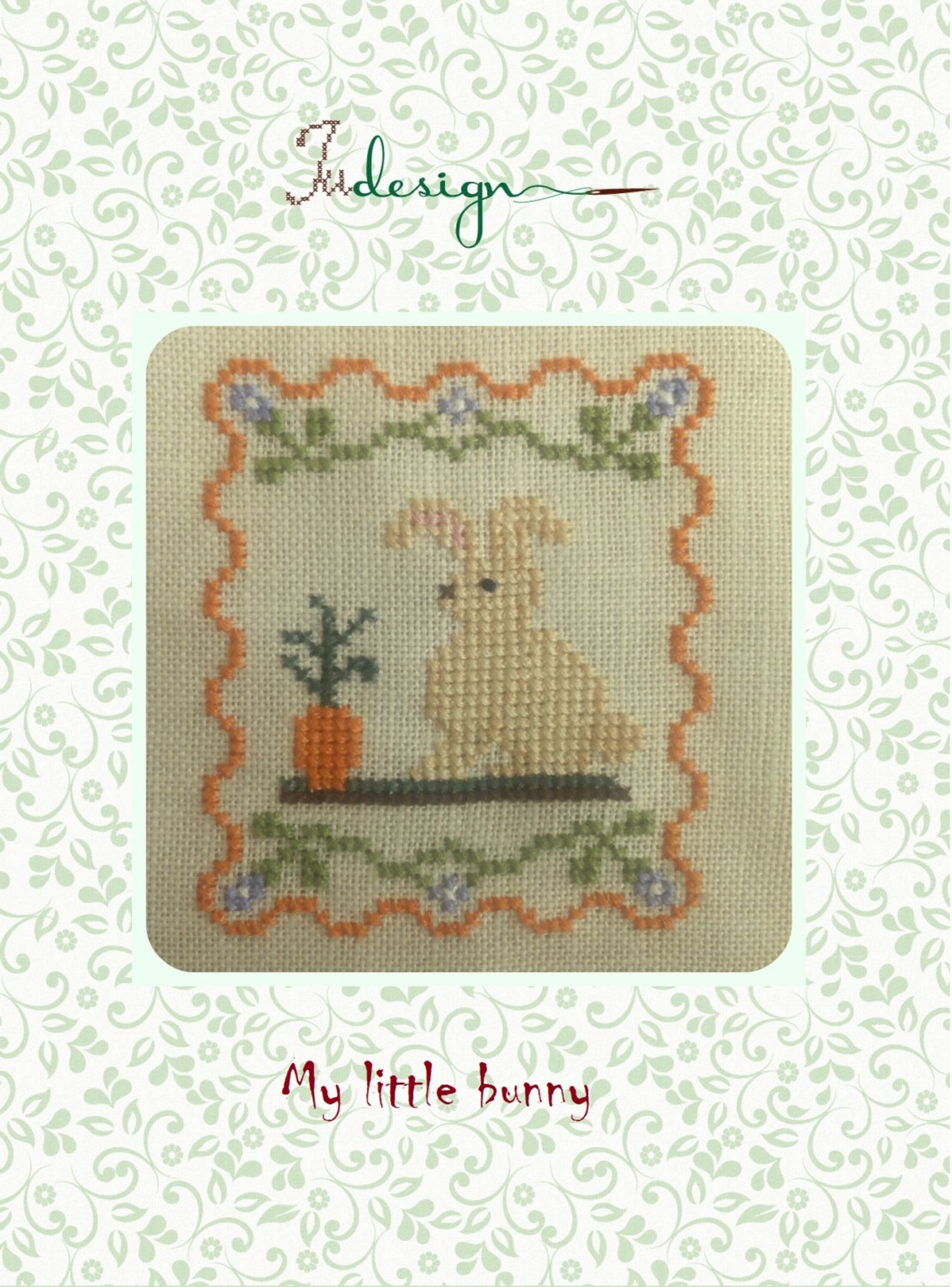Kit De Point De Croix "Petit Lapin" (Little Bunny) - Toile 14 Fils/pouce - Neuf