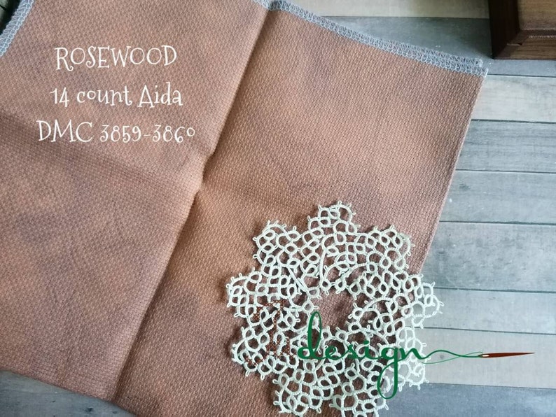 blackwork 14 count ROSEWOOD hand dyed Aida for cross stitch hardanger embroidery works 19x21 inch