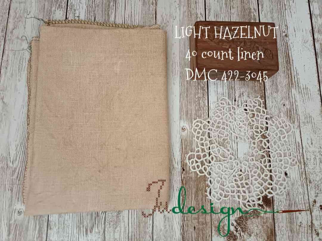 40 Count LIGHT HAZELNUT Hand Dyed Linen for Cross Stitch