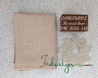 36 count LAMBSWOOL hand dyed linen for cross stitch, hardanger, blackwork, embroidery works 19x27 inch
