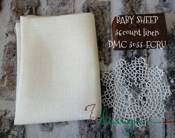 36 count BABY SHEEP hand dyed linen for cross stitch, hardanger, blackwork, embroidery works 19x27 inch