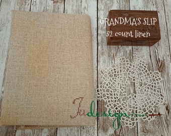 32 count GRANDMA'S SLIP hand dyed linen for cross stitch, hardanger, blackwork, embroidery works 38x27 inch