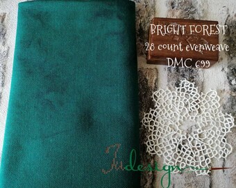 hardanger 28 count GREEN PEAS hand dyed linen for cross stitch blackwork embroidery works 8x27 inch
