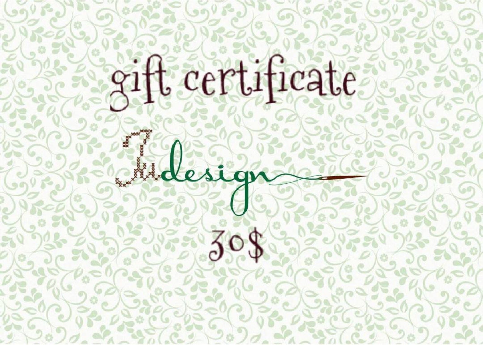 Xjudesign Gift Certificate 30usd Etsy