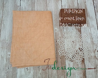 40 Count PUMPKIN Hand Dyed Linen for Cross Stitch, Hardanger