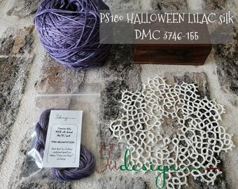 手染めのストランドシルクプレミアムフロス PS180 ハロウィンライラック 手染め糸 8 m 刺繍、クロスステッチ、プントクルス、ポイントドクロワ用