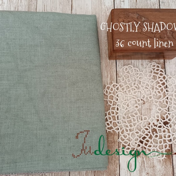 36 count GHOSTLY SHADOWS hand dyed linen for cross stitch, hardanger, blackwork, embroidery works 19x27 inch