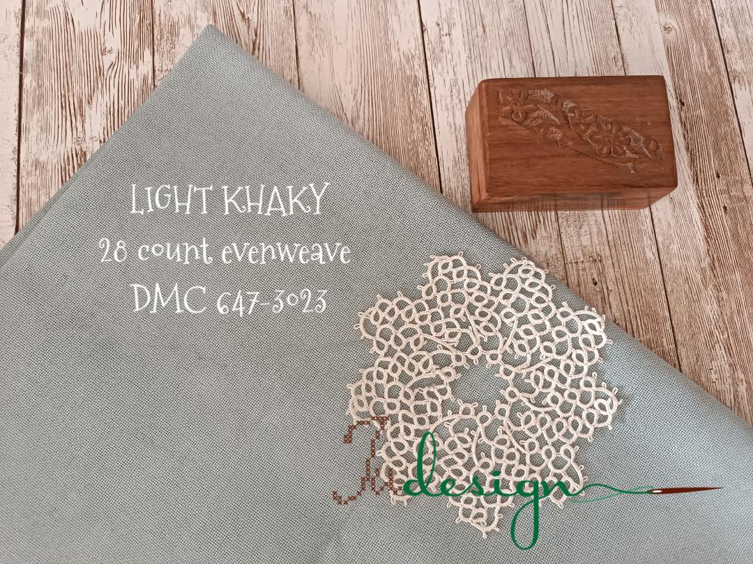 28 Count LIGHT KHAKY Hand Dyed Evenweave for Cross Stitch