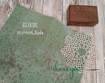 18 count ELIXIR hand dyed Aida for cross stitch, hardanger, blackwork, embroidery works 7x38 inch