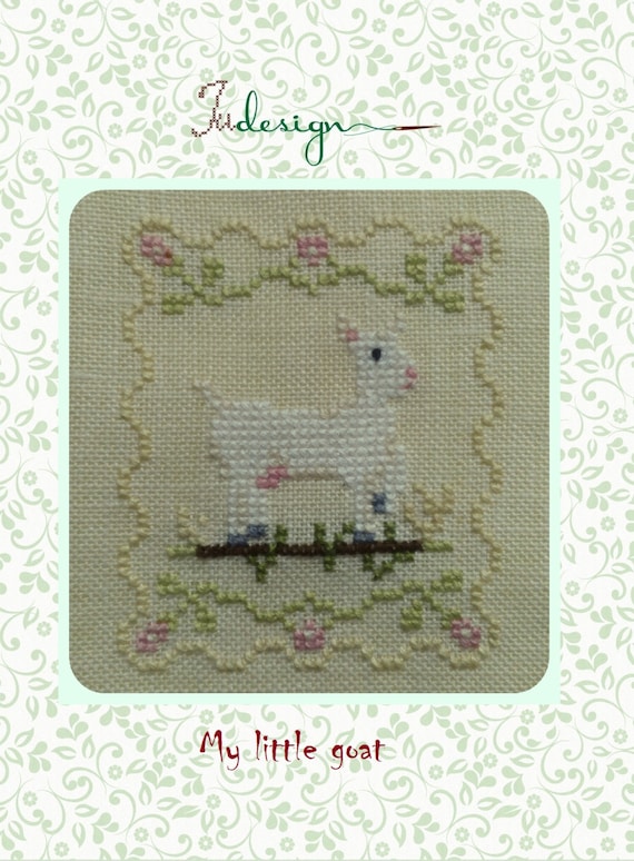 Otomi Goat and Flower Cross Stitch Pattern