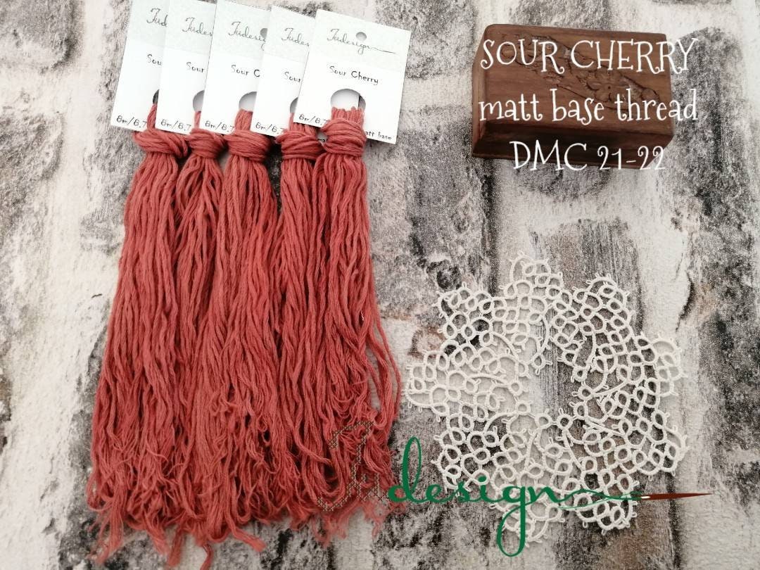 Hand Painted Matt Cotton Floss SOUR CHERRY Hand Dyed Thread for ...
