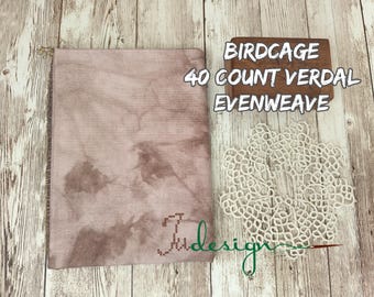 40 count BIRDCAGE hand dyed Verdal evenweave for cross stitch, hardanger, blackwork, embroidery works 38x27 inch