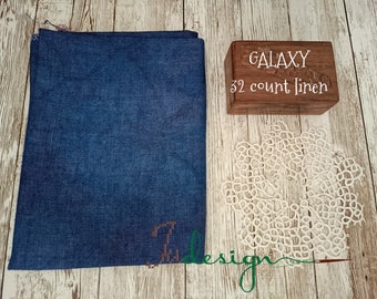 32 count GALAXY hand dyed linen for cross stitch, hardanger, blackwork, embroidery works 38x27 inch