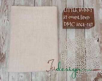 32 count LITTLE BUNNY hand dyed linen for cross stitch, hardanger, blackwork, embroidery works 19x13 inch
