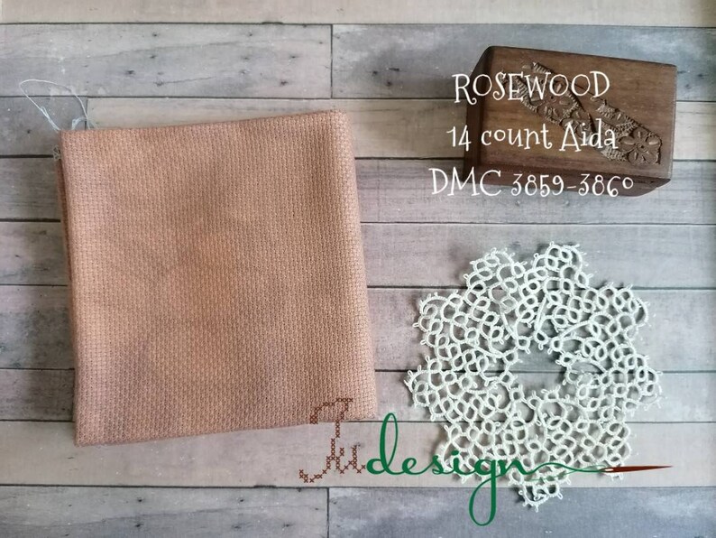 blackwork 14 count ROSEWOOD hand dyed Aida for cross stitch hardanger embroidery works 19x21 inch