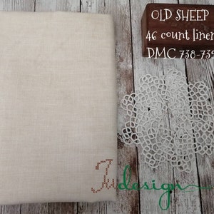 46 count GAMLA FÅR handfärgat linnetyg för korsstygn, hardanger, svartstygn, broderiarbeten 19 x 29 tum