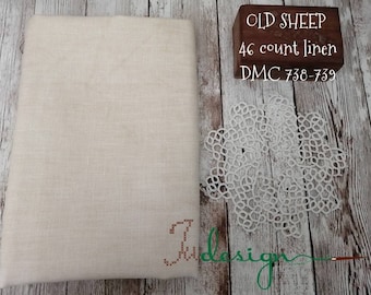 46 count OLD SHEEP hand dyed linen for cross stitch, hardanger, blackwork, embroidery works 19x29 inch