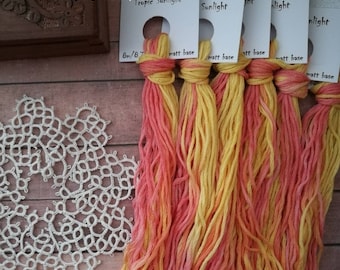 Hand painted matt cotton floss TROPIC SUNLIGHT hand dyed thread for embroidery, cross stitch, punto cruz, point de croix, blackwork