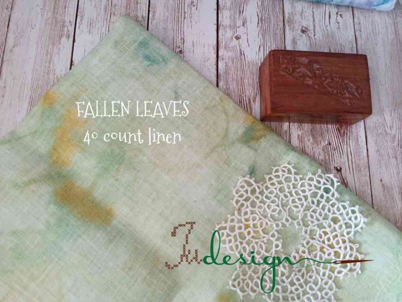 40g FALLEN LAAVES handgefärbtes Leinen für Kreuzstich, Hardanger
