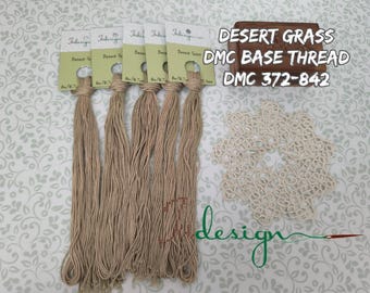 Fio de algodão tingido à mão na cor DESERT GRASS, ideal para bordado, ponto cruz, ponto cruz e bordado preto.