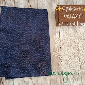 32 count opalescent GALAXY hand dyed linen for cross stitch, hardanger, blackwork, embroidery works 19x27 inch