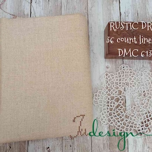 36 count RUSTIC DRAB hand dyed linen for cross stitch, hardanger, blackwork, embroidery works 19x27 inch