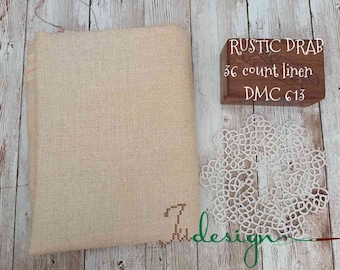 Lino teñido a mano de color rústico grisáceo de 36 hilos para punto de cruz, hardanger, blackwork y bordados, 19 x 27 pulgadas
