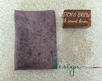 28 count WITCH&#39;S BREW hand dyed linen for cross stitch, hardanger, blackwork, embroidery works 19x27 inch