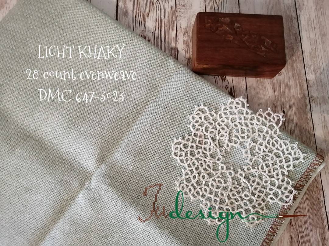 28 Count LIGHT KHAKY Hand Dyed Evenweave for Cross Stitch