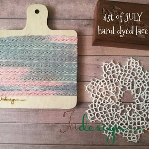 Pizzo di cotone - 4th OF JULY - 10mm ampio 2, 2 yard di tinti a mano