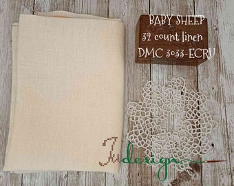 32 count BABY SHEEP hand dyed linen for cross stitch, hardanger, blackwork, embroidery works 19x27 inch