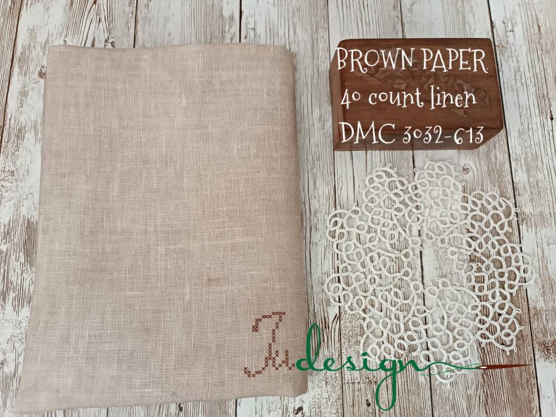 40 Count BROWN PAPER Hand Dyed Linen for Cross Stitch, Hardanger ...