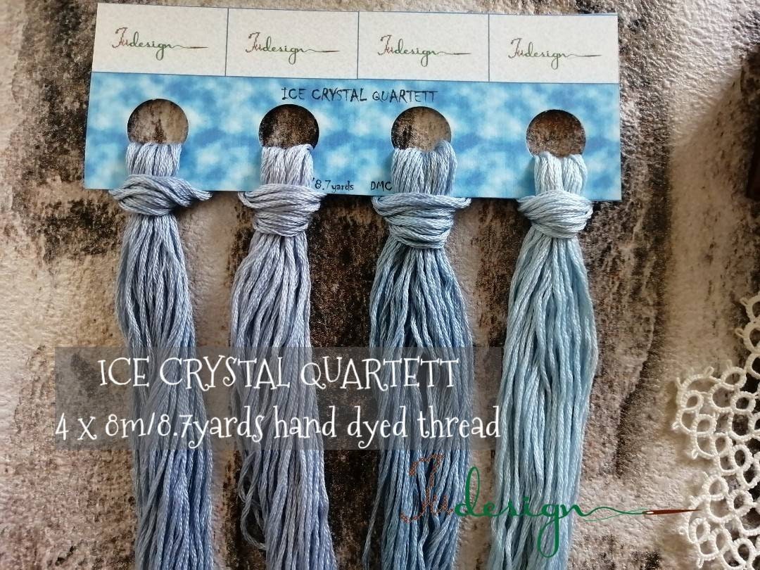 ICE CRYSTAL QUARTETT Hand Dyed Thread Collection With Solid Colors for ...